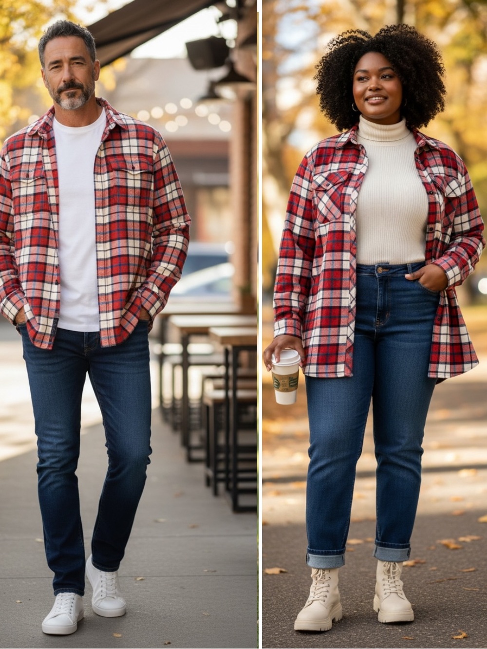 NWT Unisex Big & Tall St. John's Bay Red White Plaid Flannel 2XLT